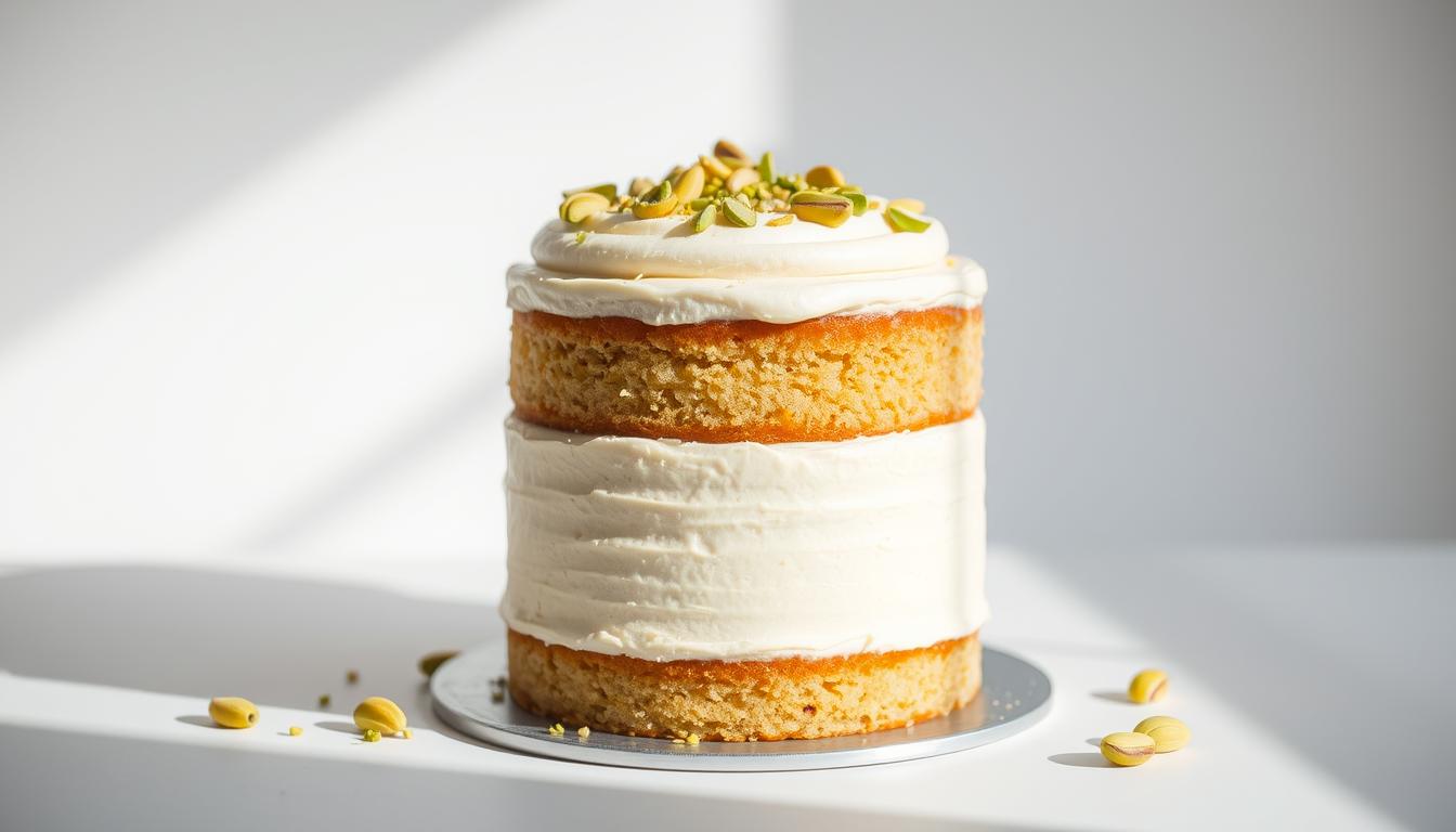 Pistachio vanilla cake