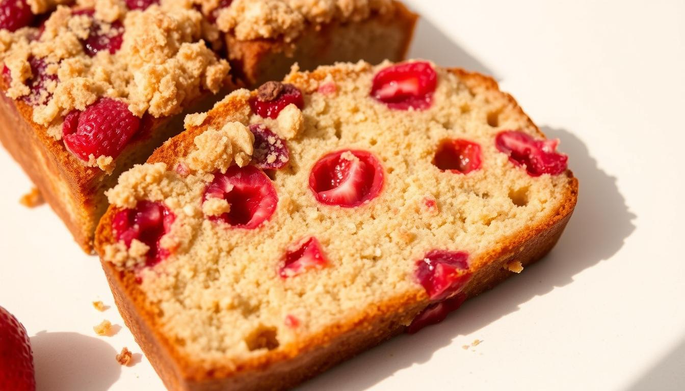 Strawberry crumble banana bread