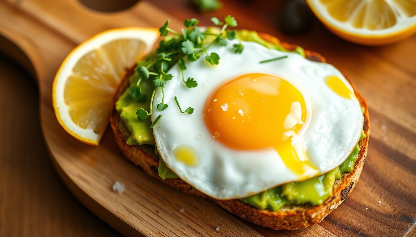 Avocado toast with eggs