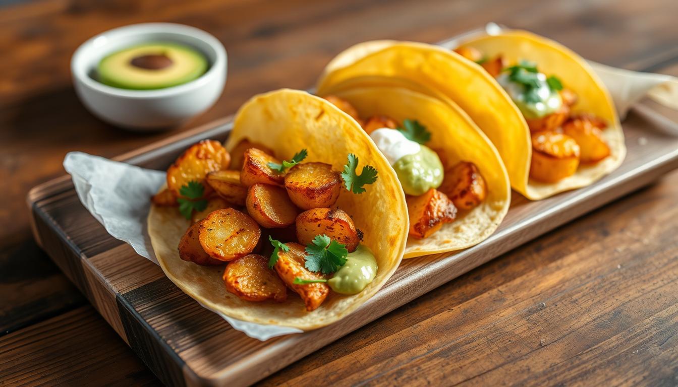 Crispy potato tacos