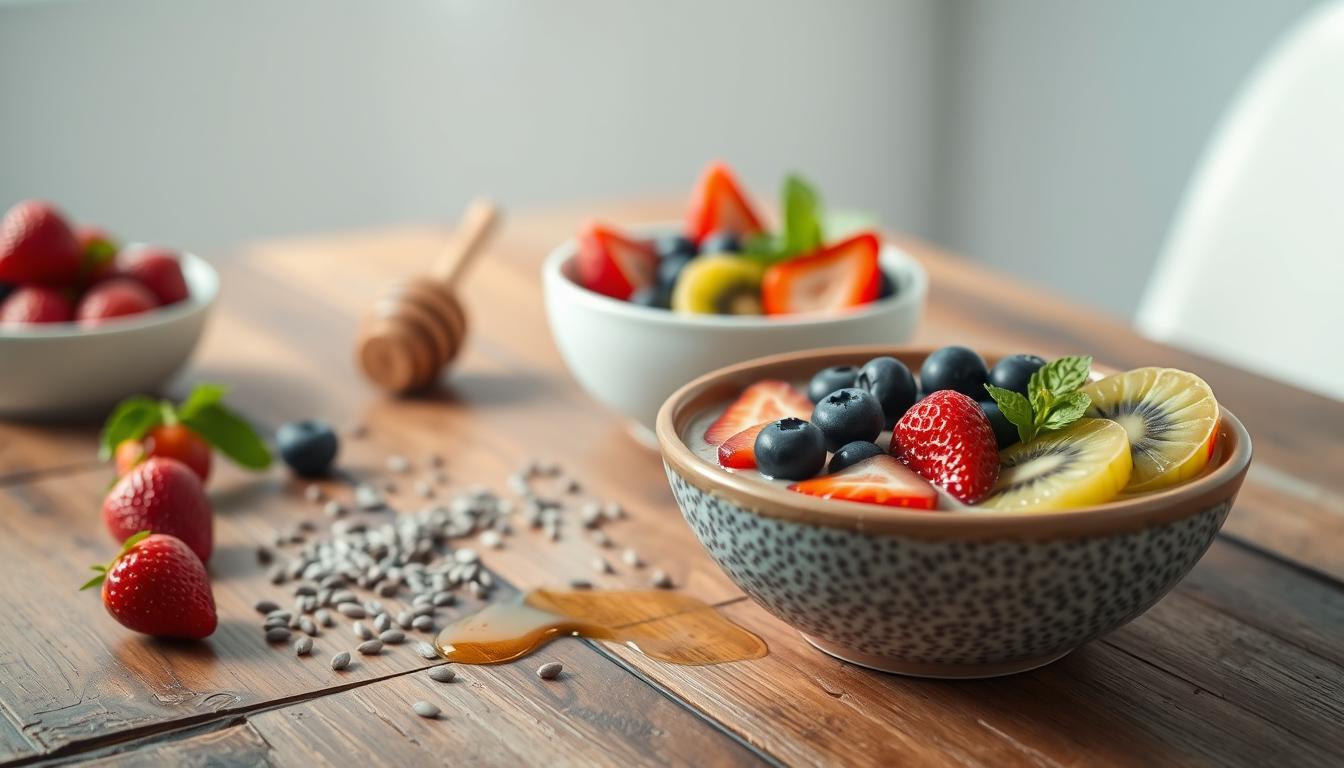 Fruit chia pudding bowl