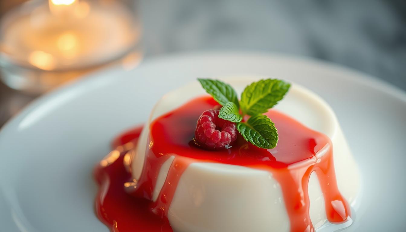 Panna Cotta with Raspberry Sauce