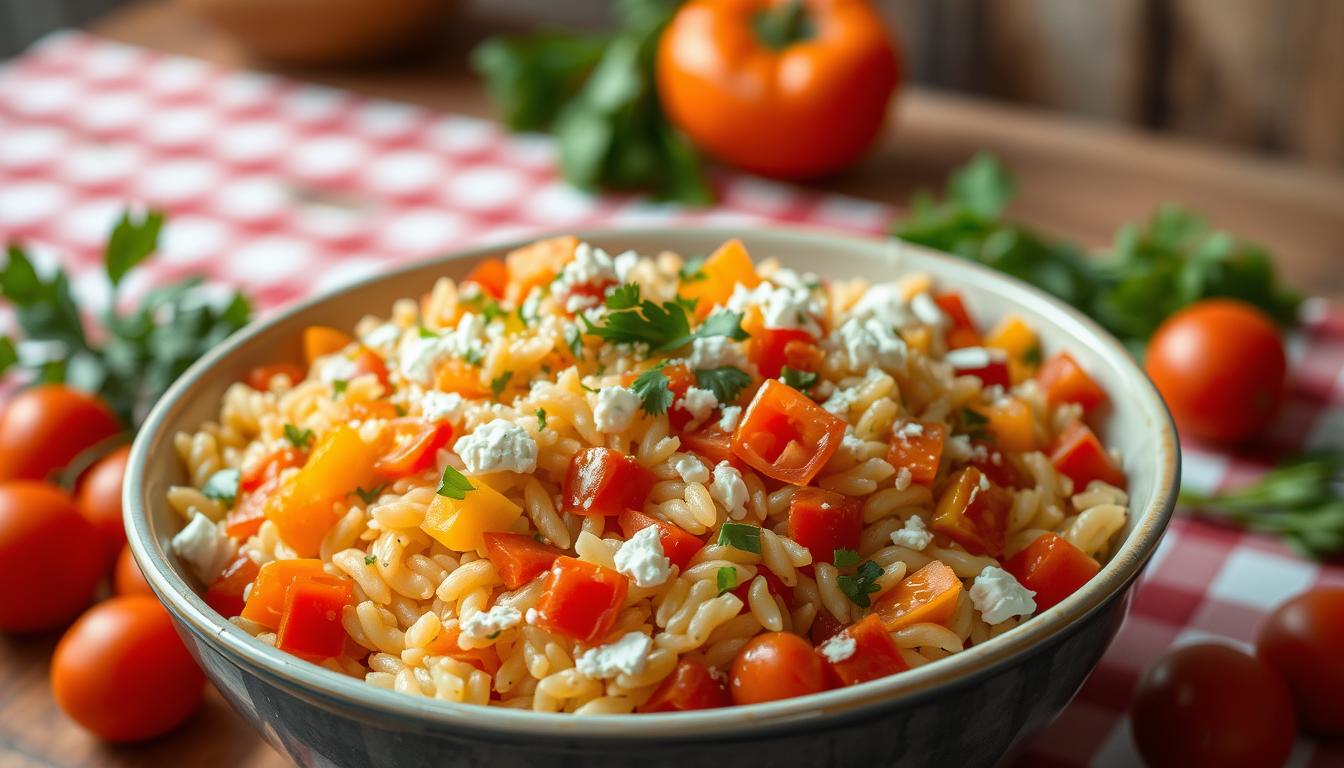Rainbow Orzo Salad